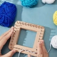 thumbnail image 3 of Knitting Loom, Wooden Yarn Knitting Machine Square Knitting Loom Hand Knitting Tool Wool Knitting Loom Tools Knitting Loom for Making Cushions Scarves Hats Shawls, 10 * 10cm, 3 of 8