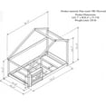 thumbnail image 7 of Miniyam Wood Twin Size Floor Bed with Shelf for Kids, Roof Designed, White, 7 of 7