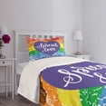 thumbnail image 3 of Ambesonne Rainbow Quilted Bedspread Set 2 Pcs, Spread Love Heart, Twin Size, Multicolor, 3 of 5