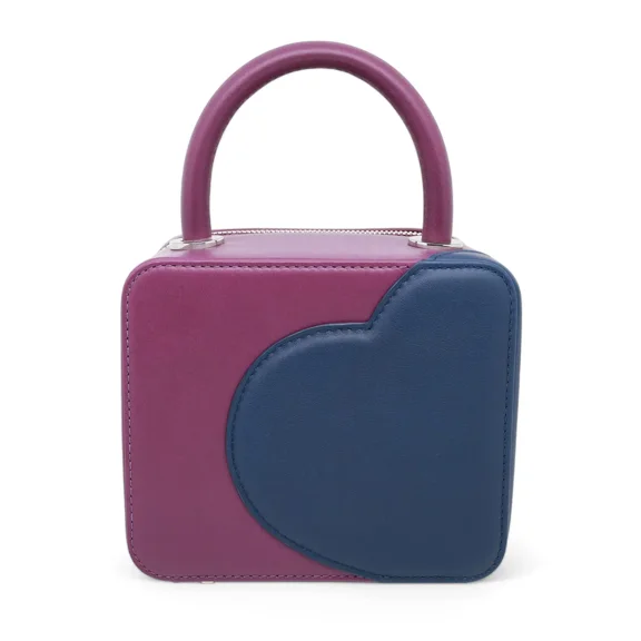 Chopard & Chloë Sevigny Green Carpet Purple & Navy Blue Leather Shoulder Bag