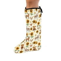 COEQINE Sunflower Highland Cow Leg Cast Cover 2 PCS Soft Fabric Leg Plaster Sleeve Stretch Fabric Leg Cast Protector Decoration Cover Adjustable Leg Cast Cover for Showering Size S