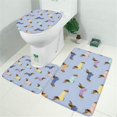 thumbnail image 2 of Colorful Funny Dachshund Bathroom Rugs Sets 3 Piece,Toilet Cover Set,Absorbent Non Slip Bathroom Mats Sets with U-Shaped Contour Rug Toilet Rug Set, 2 of 5