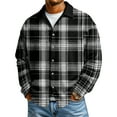thumbnail image 2 of LWaveletMen's Long Sleeve Button Down Shirt, Gingham Regular Fit Collared Top, Soft Material Shirt, Perfect for Daily Use & Office Wear Black XL, 2 of 6