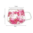 thumbnail image 4 of Shoreew 200ML Clear Glass Mug Double Wall Insulated Cup with Handle Aesthetic Dehydrated Flower Design Heat Preserving Tumbler for Coffee Tea, 4 of 6
