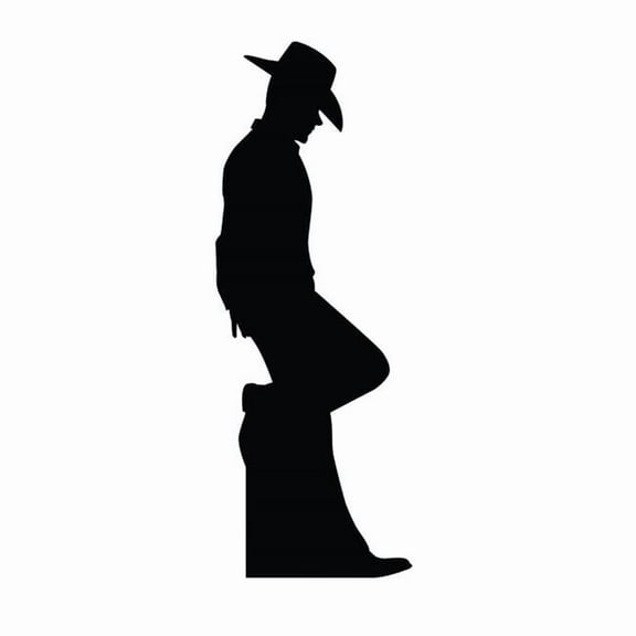72 x 26 in. Cowboy Leaning Silhouette Cardboard Standup