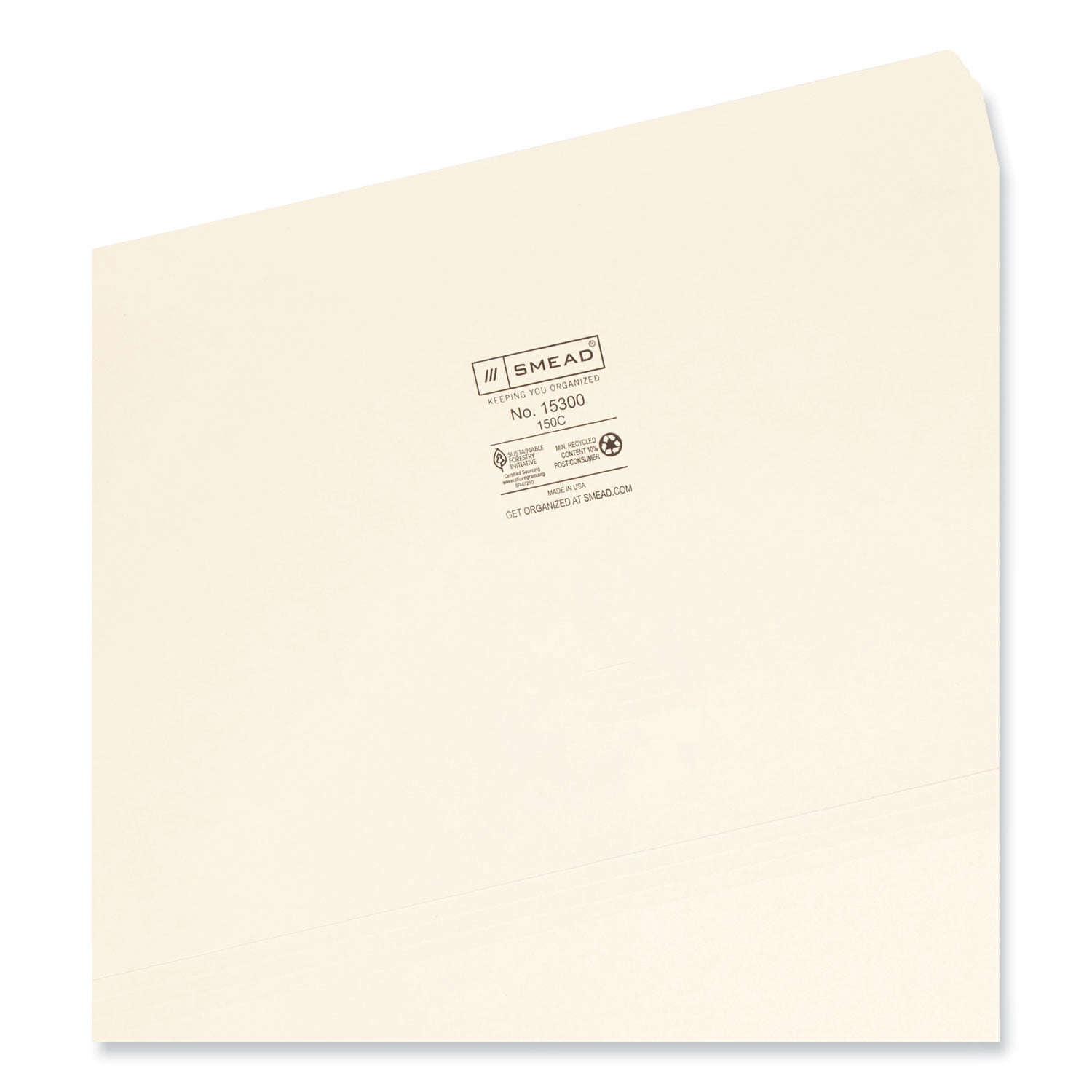 Smead 15300 File Folders, Straight Cut, One-Ply Top Tab, Legal, Manila, 100/Box