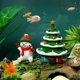thumbnail image 2 of POPETPOP 2 adornos navideños de muñeco de nieve para acuario, decoración navideña para peceras, decoración de resina para acuario, 2 of 7