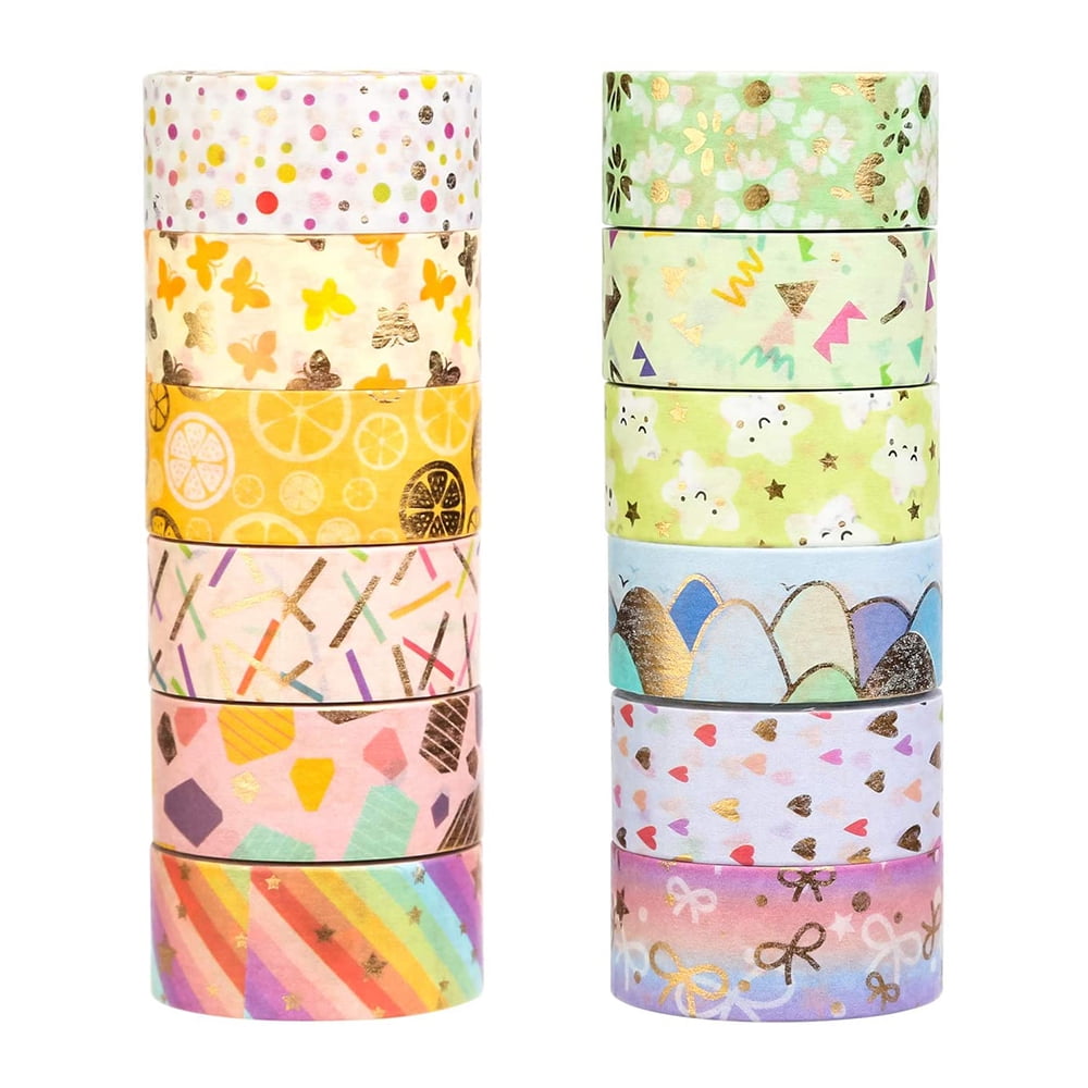 Knaid Floral Washi Tape Set, Assorted 12 Rolls of Spring Flower Decorative  Paper Tapes for Arts and DIY Crafts, Scrapbooking, Bullet Journal, Planner
