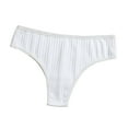thumbnail image 2 of LYEAA 100% Cotton Underwear for Women Thong Low Rise Cool Bikini Breathable Comfort Solid Cute Daily Panties Seamless Fashionable Underpants White XL, 2 of 9