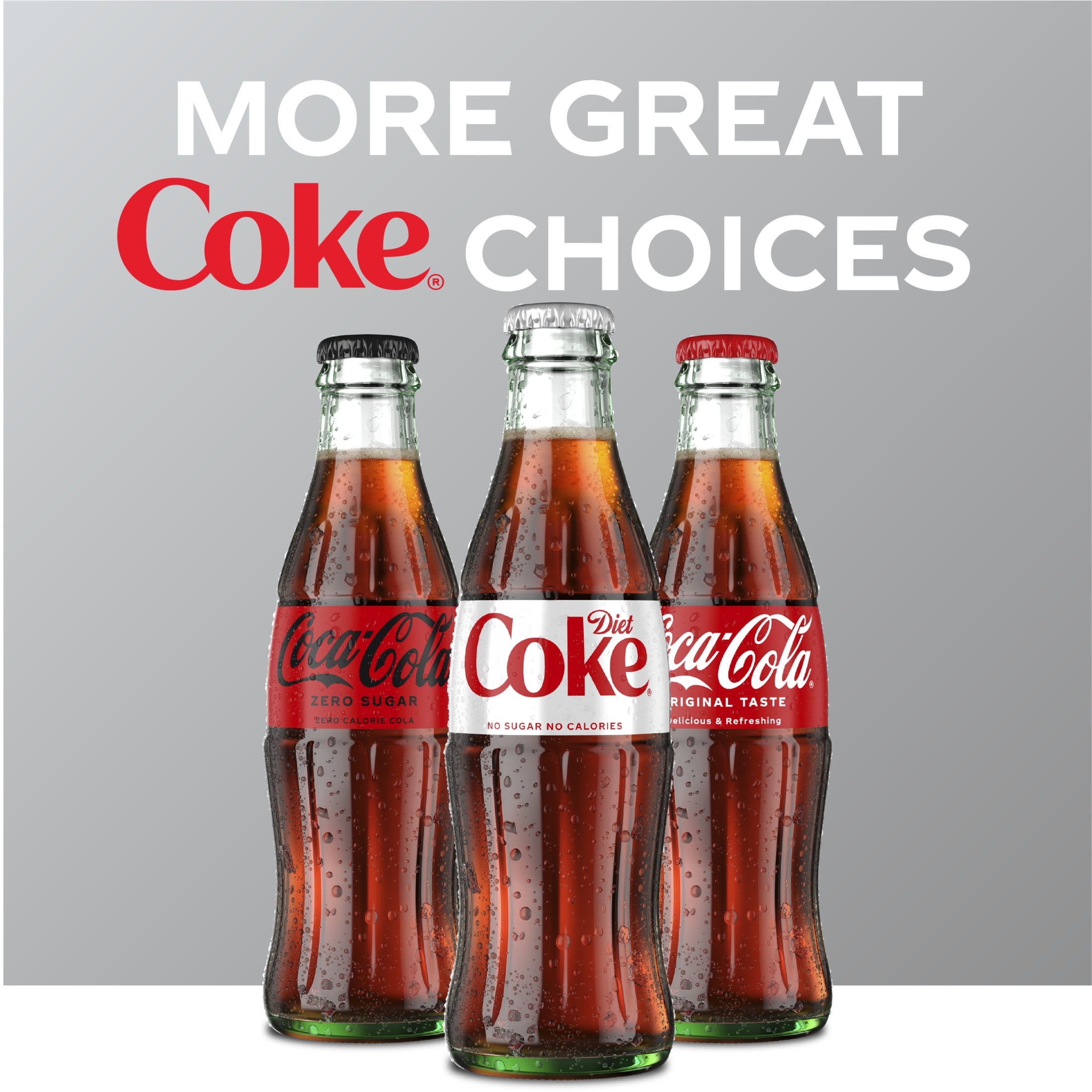 Diet Coke Soda Pop Glass Bottles, 8 fl oz, 6 Pack