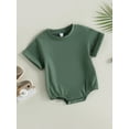thumbnail image 3 of Txlixc Toddler Baby Boys Summer  Romper, Short Sleeve Solid Color Bodysuit Newborn Clothes, 3 of 8