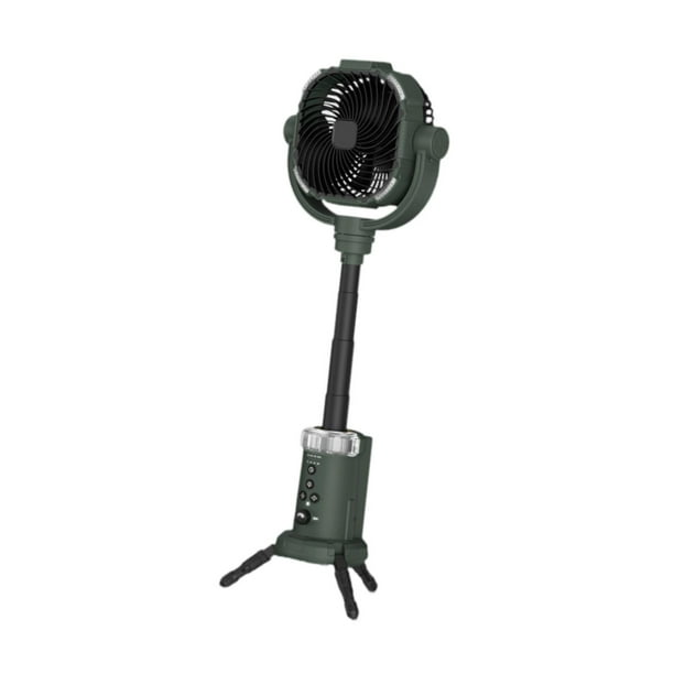 Ventilador de camping Colamx recargable de piso portátil con control remoto verde
