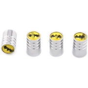 Car Emblem for Bat Batgirl Logo Tire Rim Wheel Aluminum Valve Stem Caps Cover Car Accessories (Silver)
