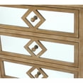 thumbnail image 3 of Wood and Mirror Trim Storage Cabinet with 3 Drawers, Brown and Silver, 3 of 3