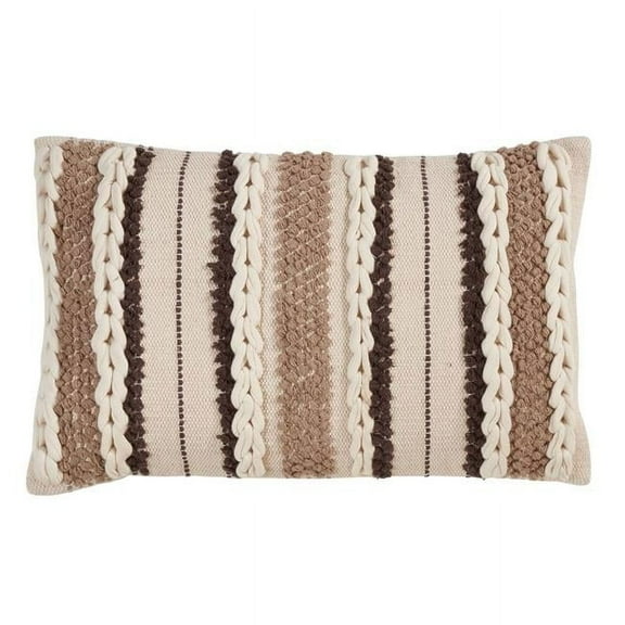 Saro Lifestyle Striped Woven Design Down Filled Throw Pillow