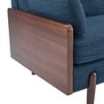 thumbnail image 5 of GDF Studio Mid-Century Modern 71.75" Sofa with Slim Track Arms, Wood Sides, Rounded Legs, and Extra Plush Cushioning, Navy, 5 of 9