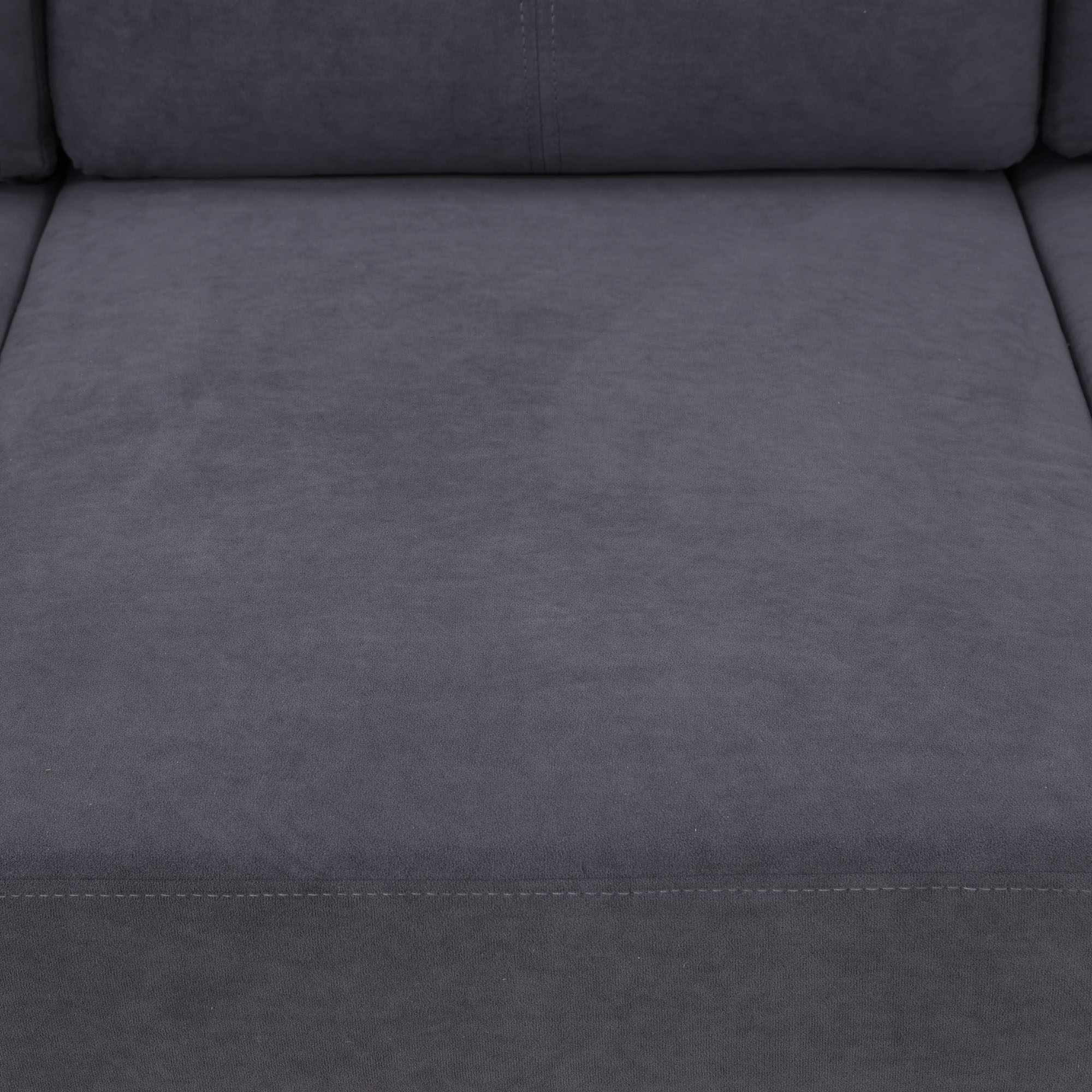 MAYEERTY 96" L-Shaped Sectional Sofa, Breathable Sackcloth 2-Piece Modular Couch Sofa Set, Dark Grey (Left)