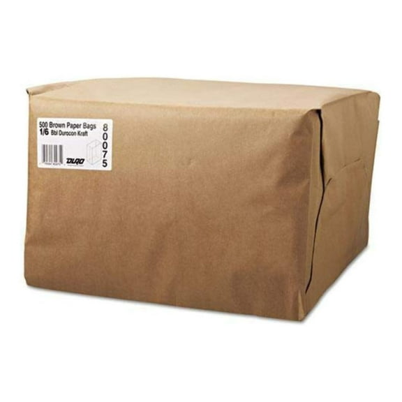 LzerLyh Grocery Paper Bags, 52 lb Capacity, 1/6 BBL, 12" x 7" x 17", , 500 Bags, Brown