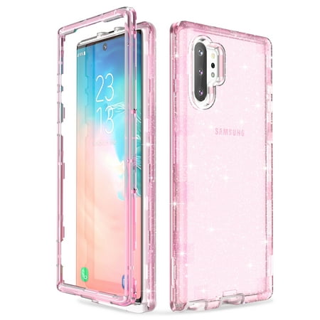 ULAK Samsung Galaxy Note 10 Plus Case, Heavy Duty Shockproof Protective Phone Case for Samsung Galaxy Note 10+ 5G, Pink Glitter