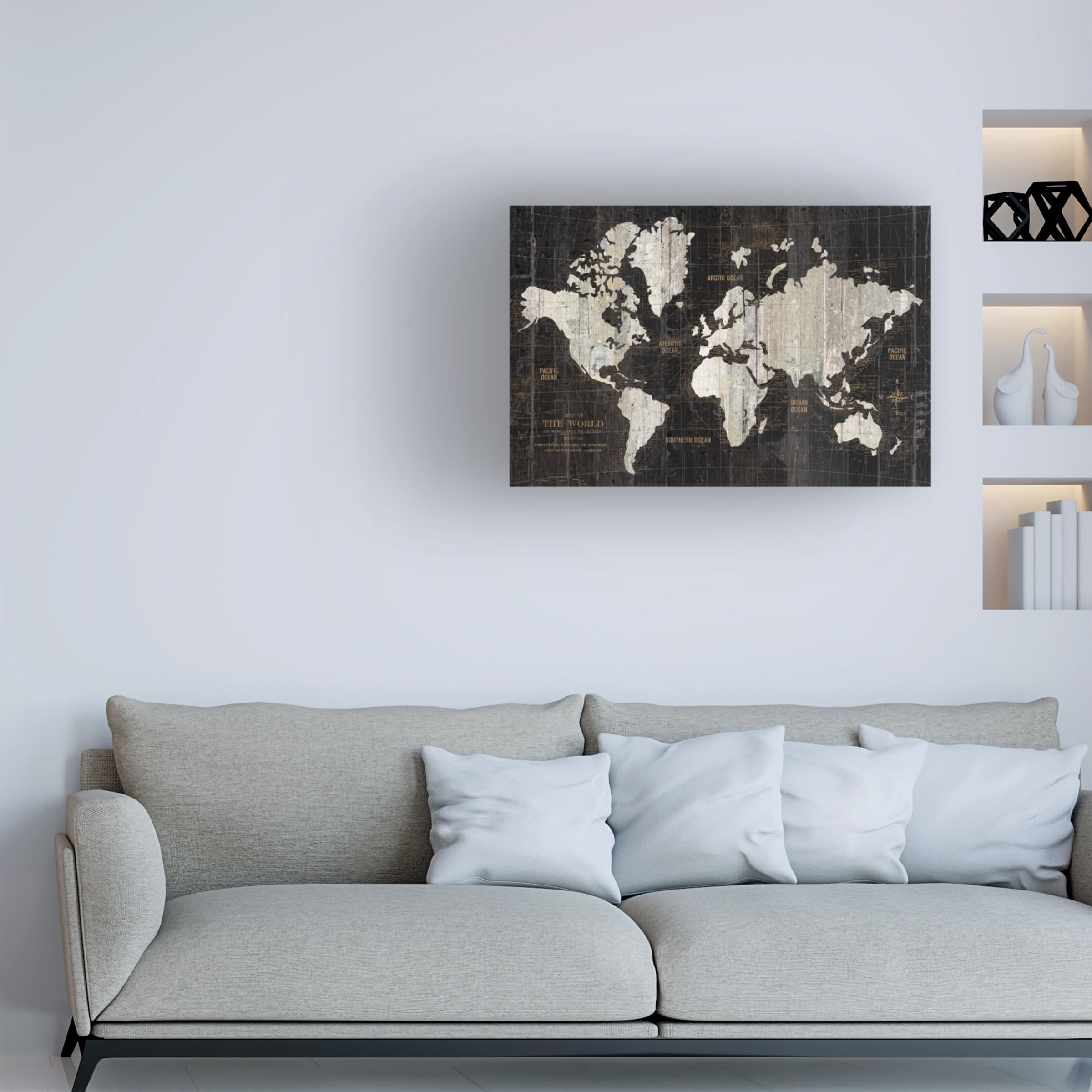 Wild Apple Portfolio 'Old World Map Black' Canvas Art