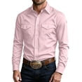 thumbnail image 2 of ZUBKTE Men's Work Shirts Solid-Color Long-Sleeve Button-Down western Shirts with Pockets S-3XL, 2 of 8