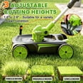 thumbnail image 4 of 4-in-1 Electric Small Lawn Mower with Detachable Wheeled Base, 3 Position Cutting Height, Cordless Mini Push Mower Battery Powered for Garden/Yard/Farm, Gardening Gifts for Parents, Seniors, Women, 4 of 8