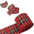 thumbnail image 7 of Buffalo Plaid Burlap Ribbon, 1 Roll Wired Edge Farmhouse Decor Tartan Check Pattern Ribbon for Big Bow, Fall Wreath, Gift Wrapping, Crafts, 1.97x236.22 Inch, Red, 7 of 7
