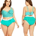 thumbnail image 4 of Elainilye Fashion Swimwear for Women Plus Size Print Casual Swimsuit Bikinis Sets Beachwear Swimwear,Green, 4 of 6