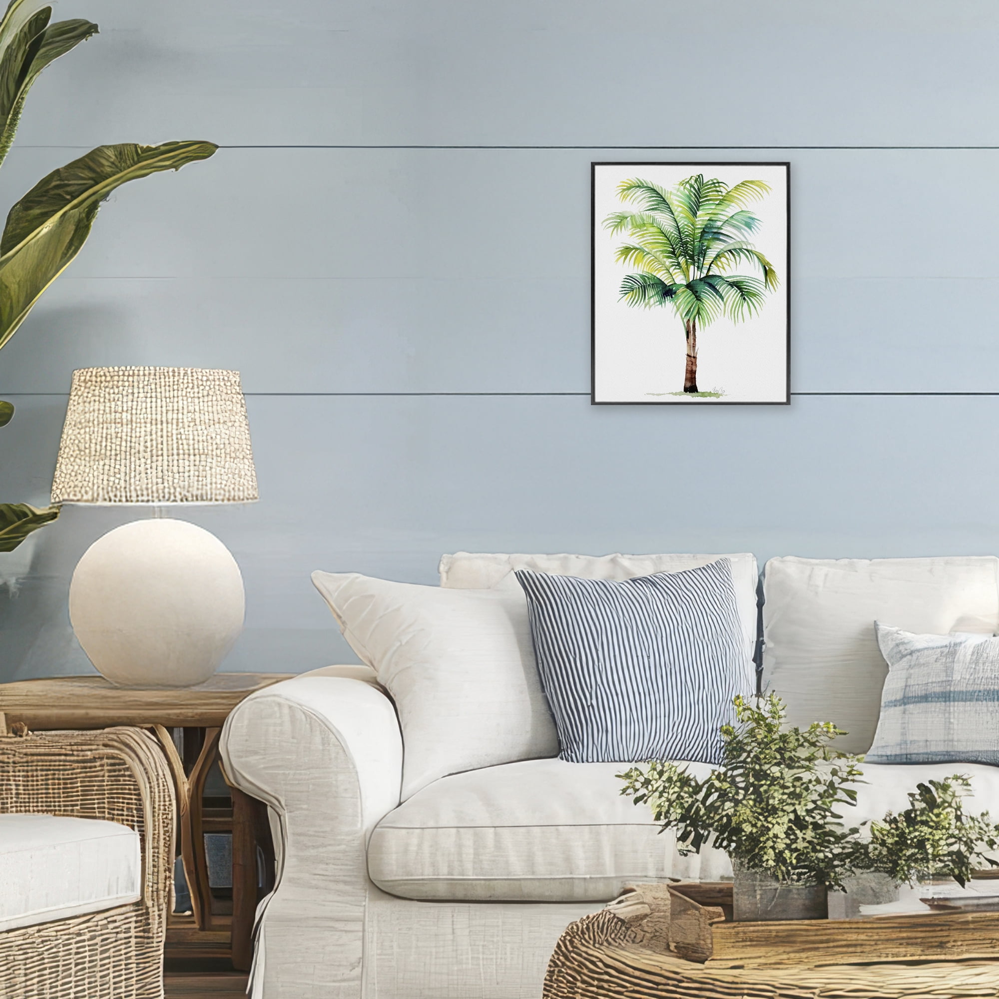 Stupell Industries Breezy Fronds Palm Black Framed Giclee Art, design by Shelly Craig