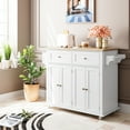 thumbnail image 2 of QinaQin 43 Inch Kitchen Island Cart with 2 Drawers, 4 Doors, Spice Rack, Wine Storage and Large Countertop, 2 of 9
