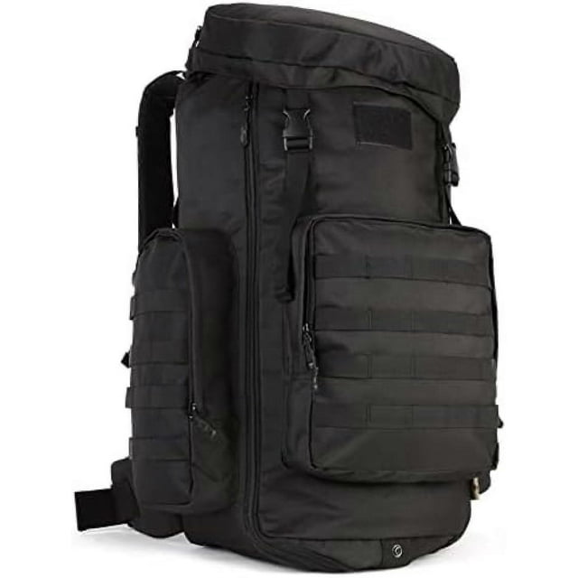 Collector88 Hiking Backpack 70L Large 85L Tactical Backpack MOLLE Military Trekking Backpack, black