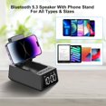 thumbnail image 4 of WISE TIGER Bluetooth Wireless Speaker with Cell Phone Stand Loud Alarm Clock 12H Display Mic HD Surround Sound Kitchen Bedroom Office, 4 of 6