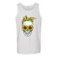 thumbnail image 2 of Skull Sunflower Skeleton Bandana Inspirational/Christian Mens Graphic Tank Top, White, X-Large, 2 of 3