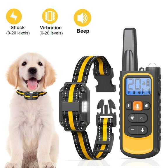 3300FT Dog Training Collars with Remote, Dog Shock Collar IP67 Waterproof and 3 Training Modes for Small Medium Large Dogs