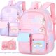 thumbnail image 1 of Mochila escolar para estudiantes de primaria, bonita mochila ligera, mochila de gran capacidad, mochila escolar para niños de 1 a 6 grados, 1 of 5