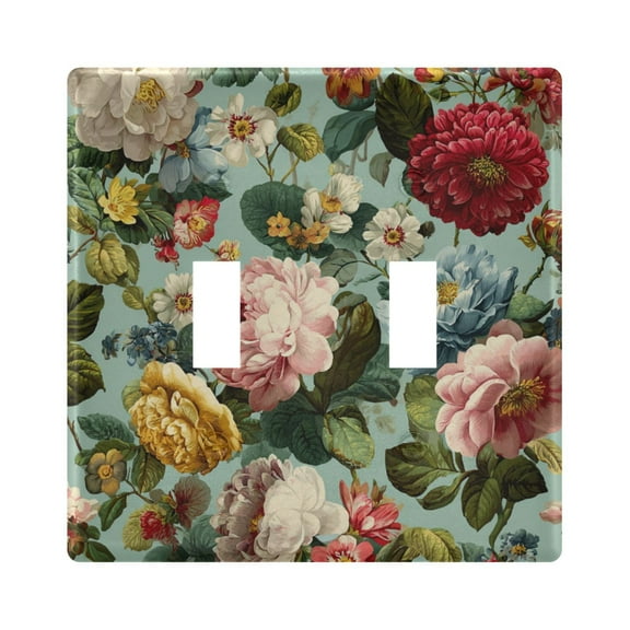 Floral Pattern with Roses Decorative Light Switch Plates Switch Cover Decorative Wall Plates Ideal for Living Room Kitchen Bedroom and Study