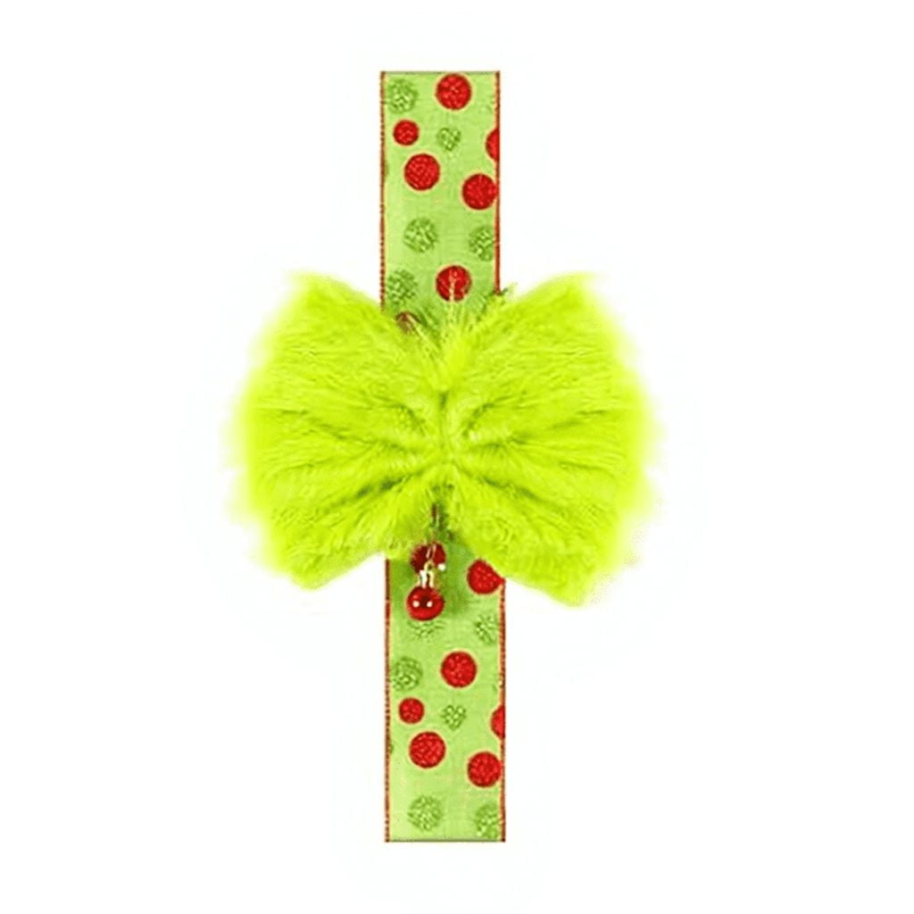 6 Pcs Christmas Cabinet Ribbons Bows 8 x 79 Inches Green Red Polka Dot Door Wrapping Festive Ribbons and Bows Decoration Large Window Hanging Ribbon Bow for Furniture Room Party Supplies B