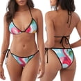 thumbnail image 3 of Kdxio Tropical Flamingo Pool Float Print Women's Two-Piece Bikini Swimsuit Adjustable Straps for Beach Pool Vacation, 3 of 6