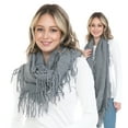 thumbnail image 2 of BASICO 2PK Warm Knit Winter Scarfs for Women Heahter Grey and Black Infinity Scarf Circle Loop Scarves, 2 of 7