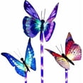 thumbnail image 5 of Luces solares decorativas para jardín al aire libre, paquete de 3 luces solares para jardín con mariposa, cambios multicolores de luces LED para jardín, patio, patio, 5 of 5