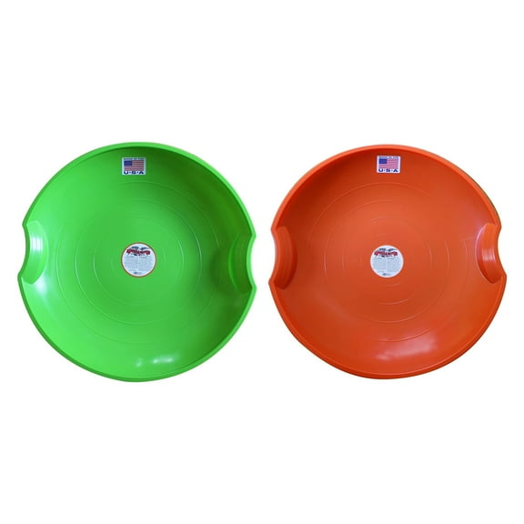 Paricon Flexible Flyer Flying Saucer  Sled Combo Pack, 26", Green/Orange