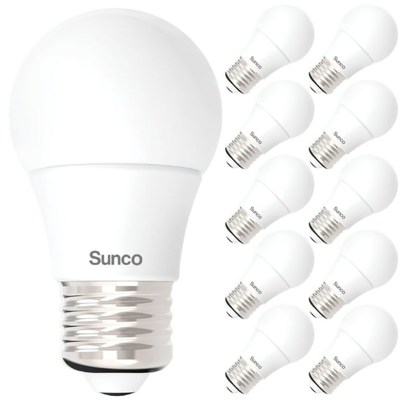 Sunco 10 Pack A15 LED Ceiling Fan Light Bulbs E26 Medium Base CRI92 4000K Cool White 8W Equivalent 60W, 800 Lumens, Dimmable Waterproof Super Bright Appliance Indoor Outdoor UL
