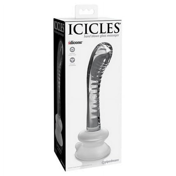 Pipedream Products, Inc Icicles No 88 Glass G-Spot Wand with Bendable Silicone Suction Cup - Clear
