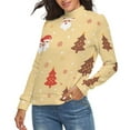 thumbnail image 2 of Santa Christmas Tree Women's Turtleneck Sweater Long Sleeve Ribbed Fitted Turtle Neck Casual Fall Winter Collection Top S, 2 of 4
