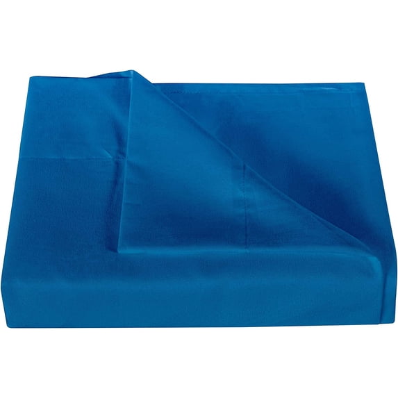 500 Thread Count 3 Piece Flat Sheet ( 1 Flat Sheet + 2- Pillow cover ) 100% Egyptian Cotton Color Royal blue Solid Size Full