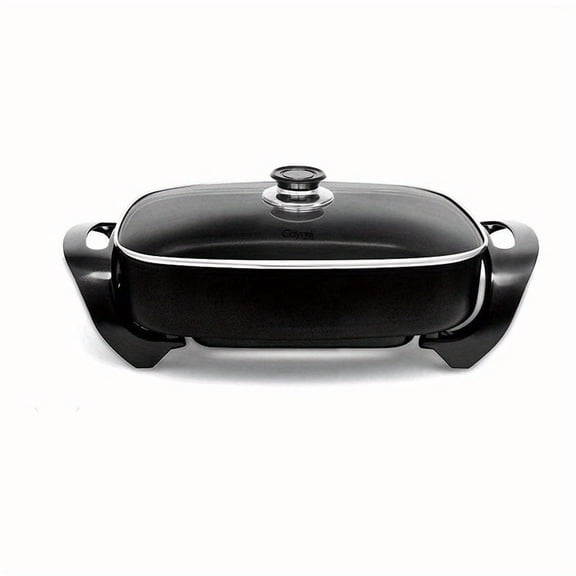 Caynel Professional Non-stick Copper Electric Skillet Jumbo, Deep Dish with Tempered Glass Vented Lid, Upgrade Thermostat, 16"x 12"x 3.15"- 8 quart