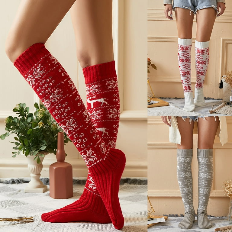 Womens patterned knee high cheap socks