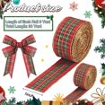 thumbnail image 2 of Tssuoun 5 Rolls 30 Yards Christmas Red Plaid Ribbon Gingham Ribbon Check Wired Edge Wrapping Ribbon Tartan Ribbon for Christmas DIY Crafts Present Wrapping Home Decorations Bows (1 Inch Wide), 2 of 7