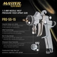 thumbnail image 2 of Master Elite High-Performance PRO-55 Series HVLP Pressure Feed Spray Gun with 1.5mm Tip - Ideal for Automotive Basecoats, Clearcoats, Primers, Industrial & Woodworking Coatings - Superior Atomization, 2 of 6