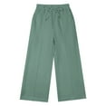 thumbnail image 6 of Rhuody Girl Pants High Waist Sweatpants Straight Leg Children'S Knee Length Slacks Solid Color Shorts Comfortable Trousers Light Green 10-11 Years, 6 of 9